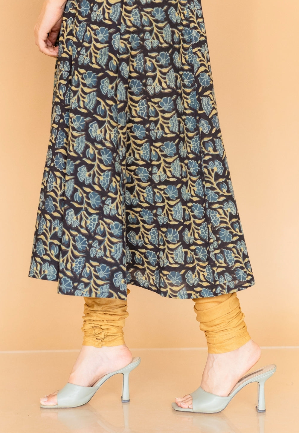 Miral Yellow Solid Slub Cotton Churidar