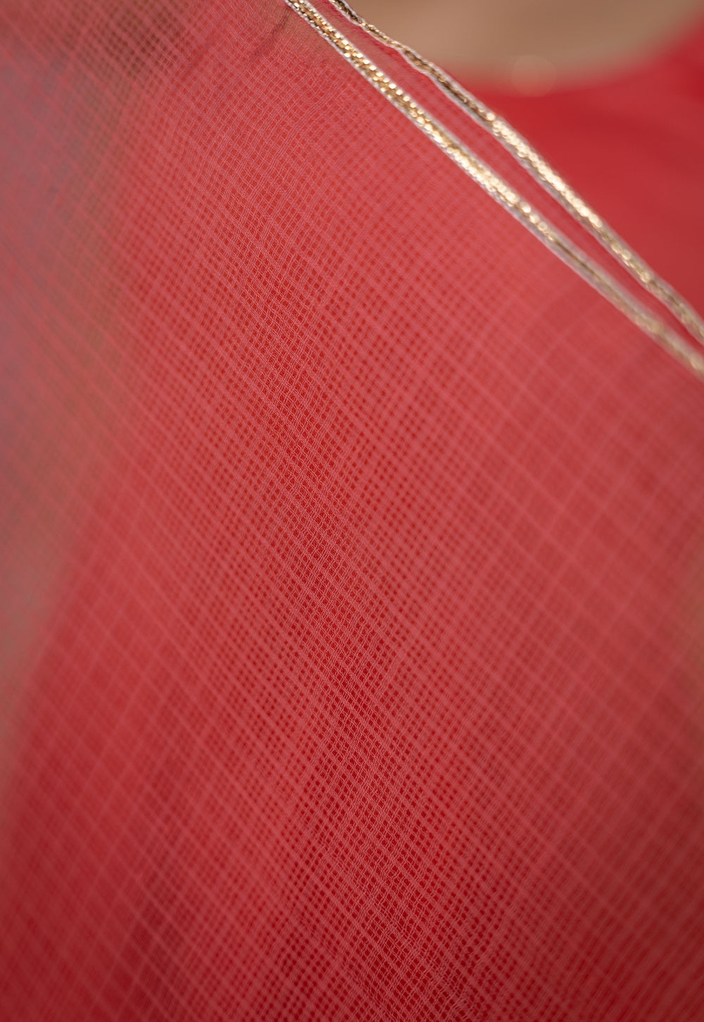 Pink Solid Kota Doria Dupatta