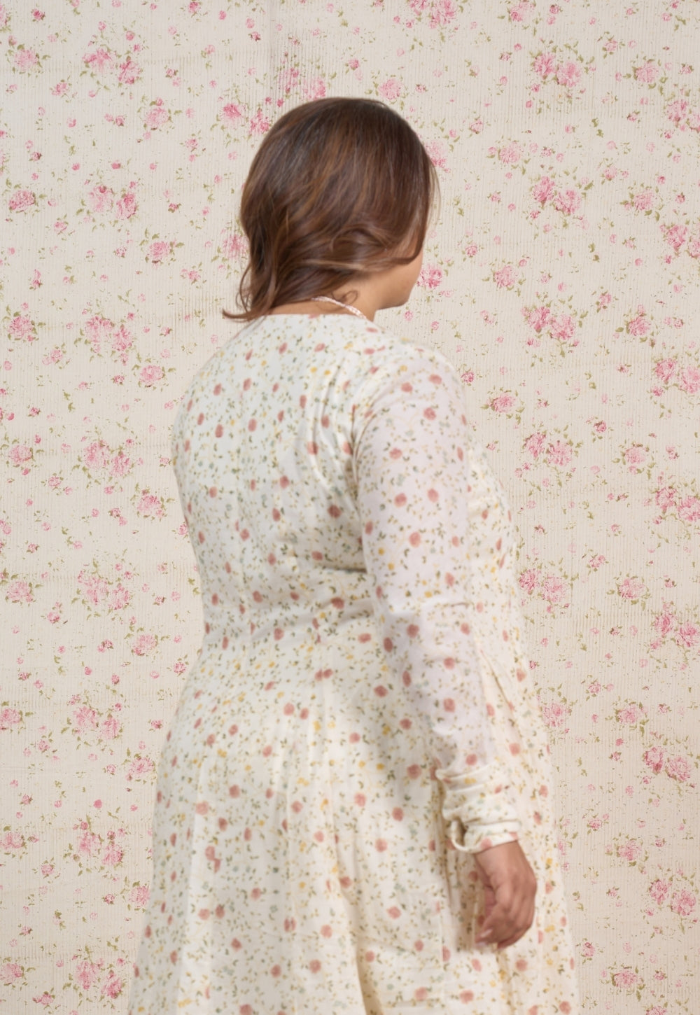 Tira White Sanganeri Mul Cotton Kali Kurta