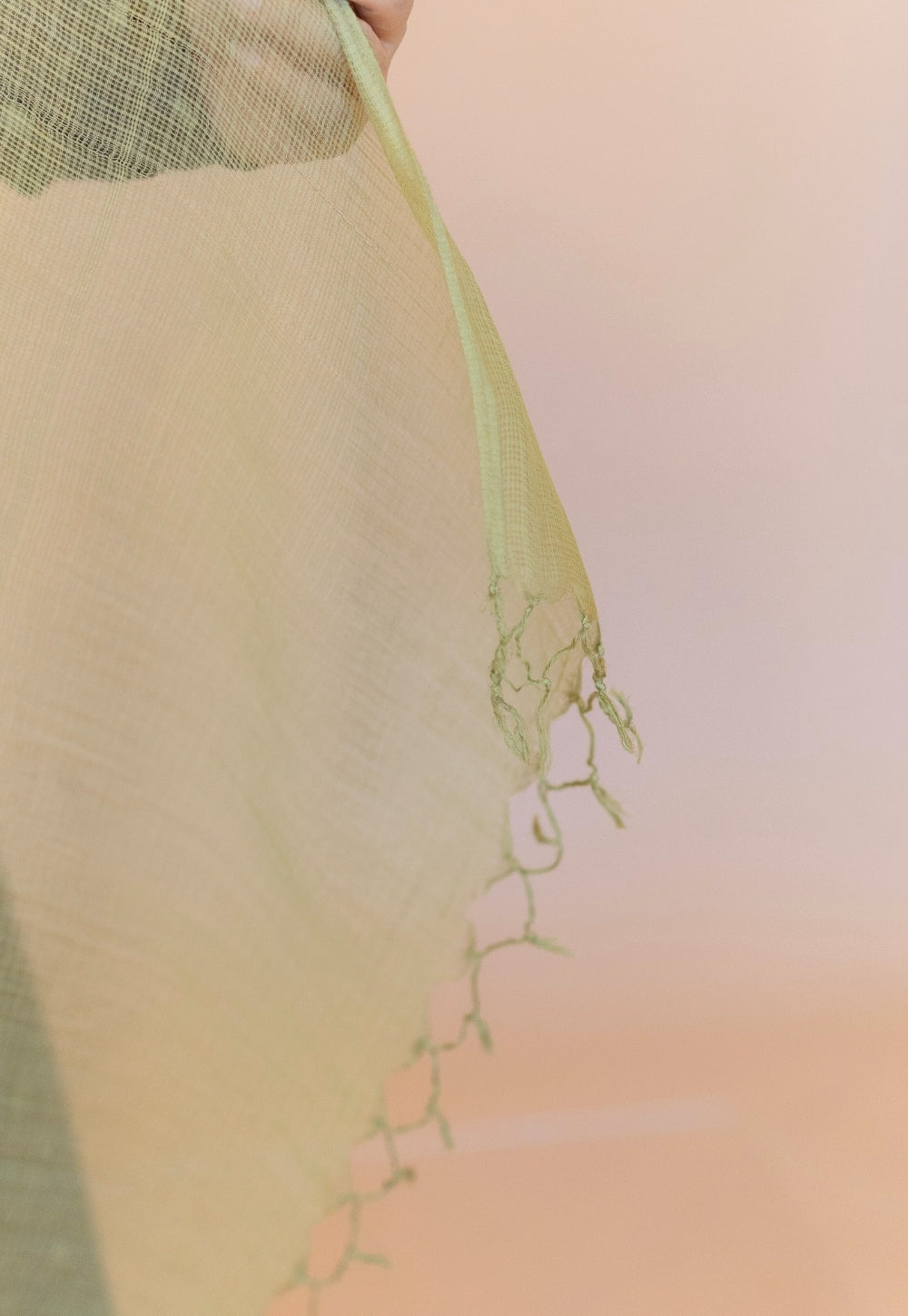 Green Solid Cotton Kota Doria Dupatta