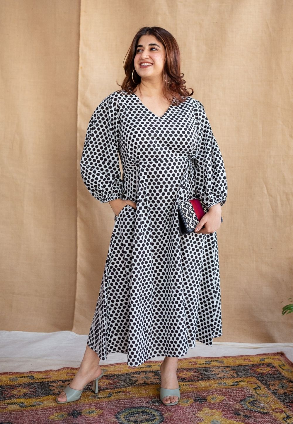 INDIAN ETHNIC WOMEN'S Aarvi Dabu Cotton Dress