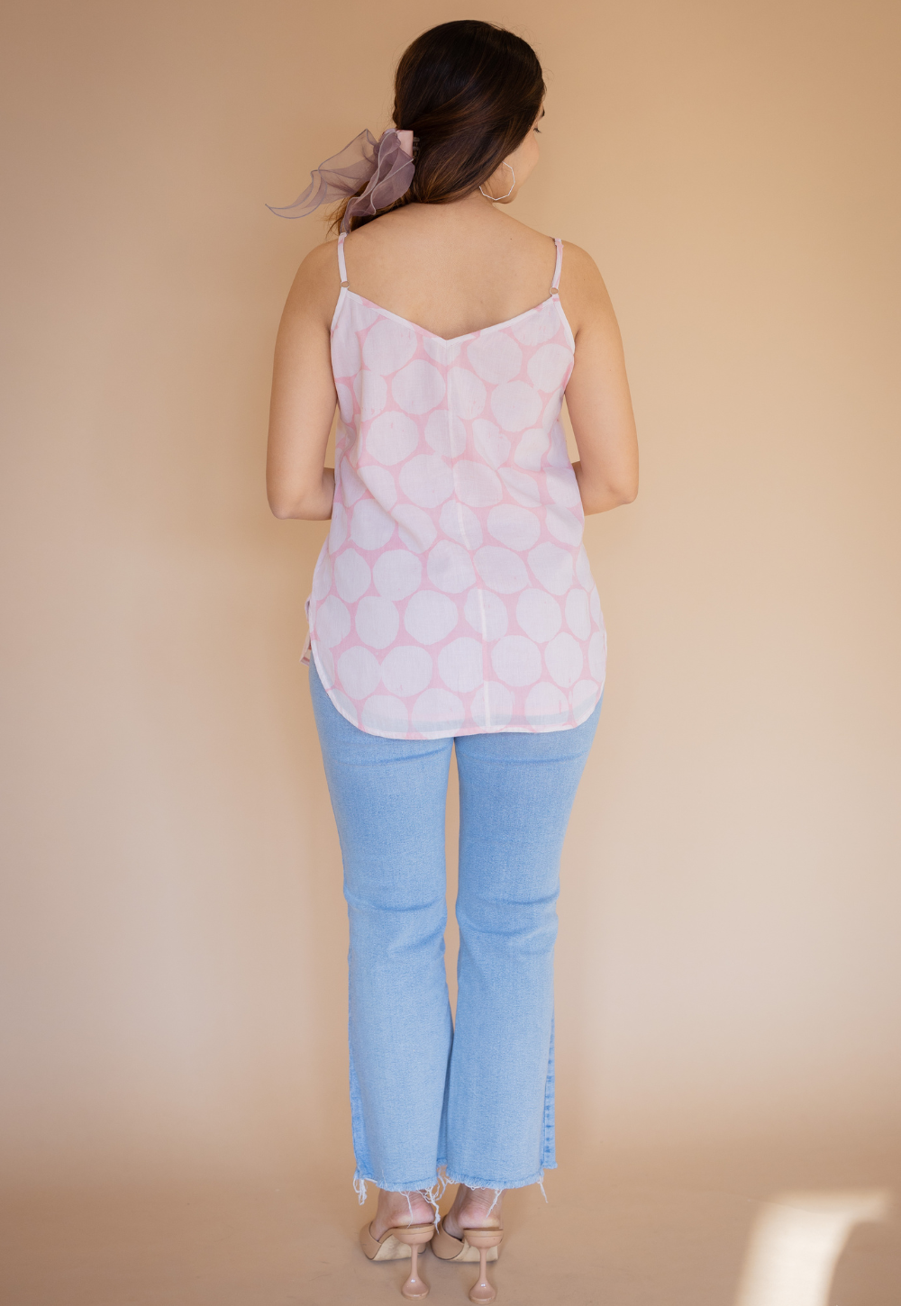 Ira Pink Batik MulMul Straight Short Top