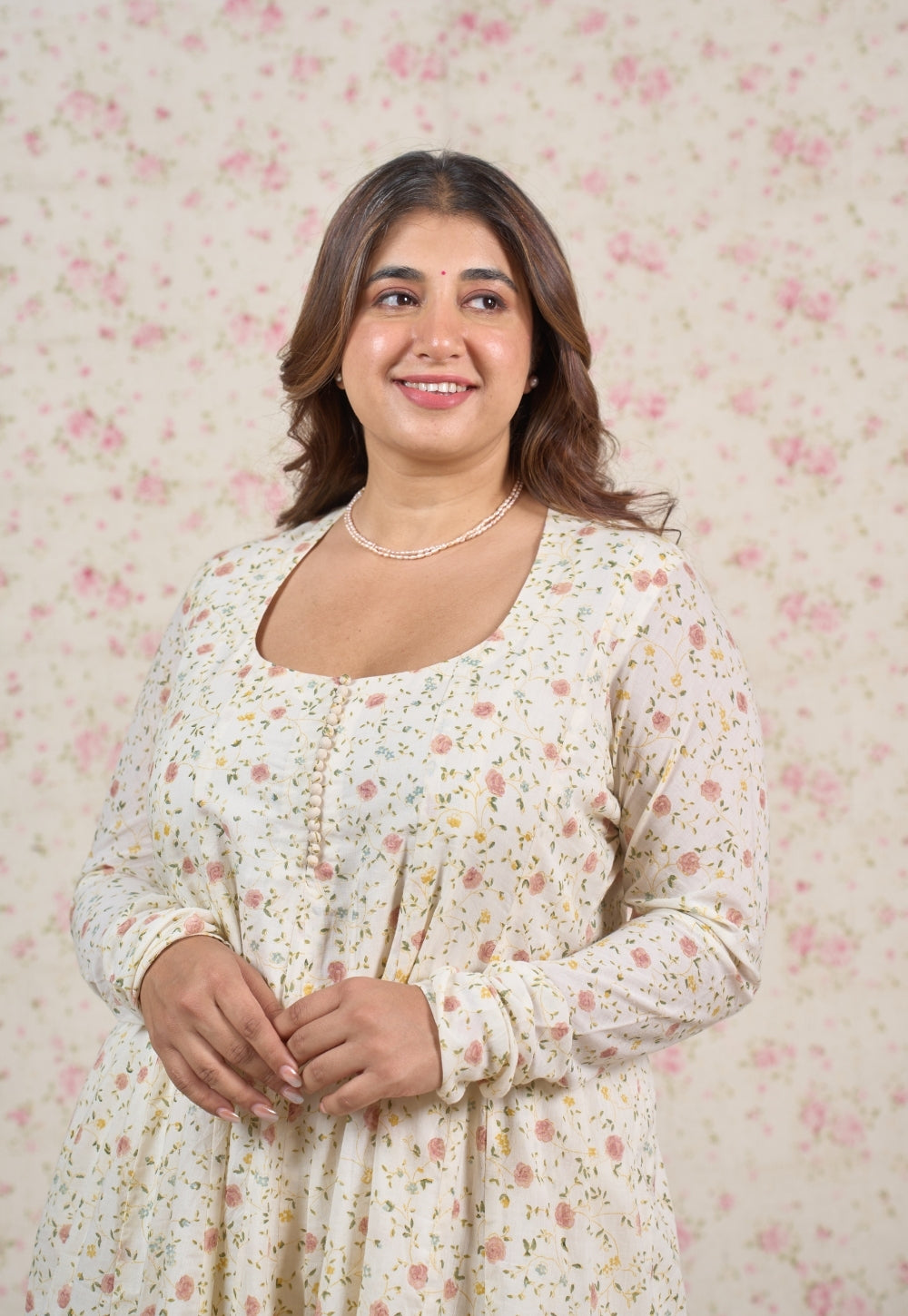 Tira White Sanganeri Mul Cotton Kali Kurta Set (Set of 2)