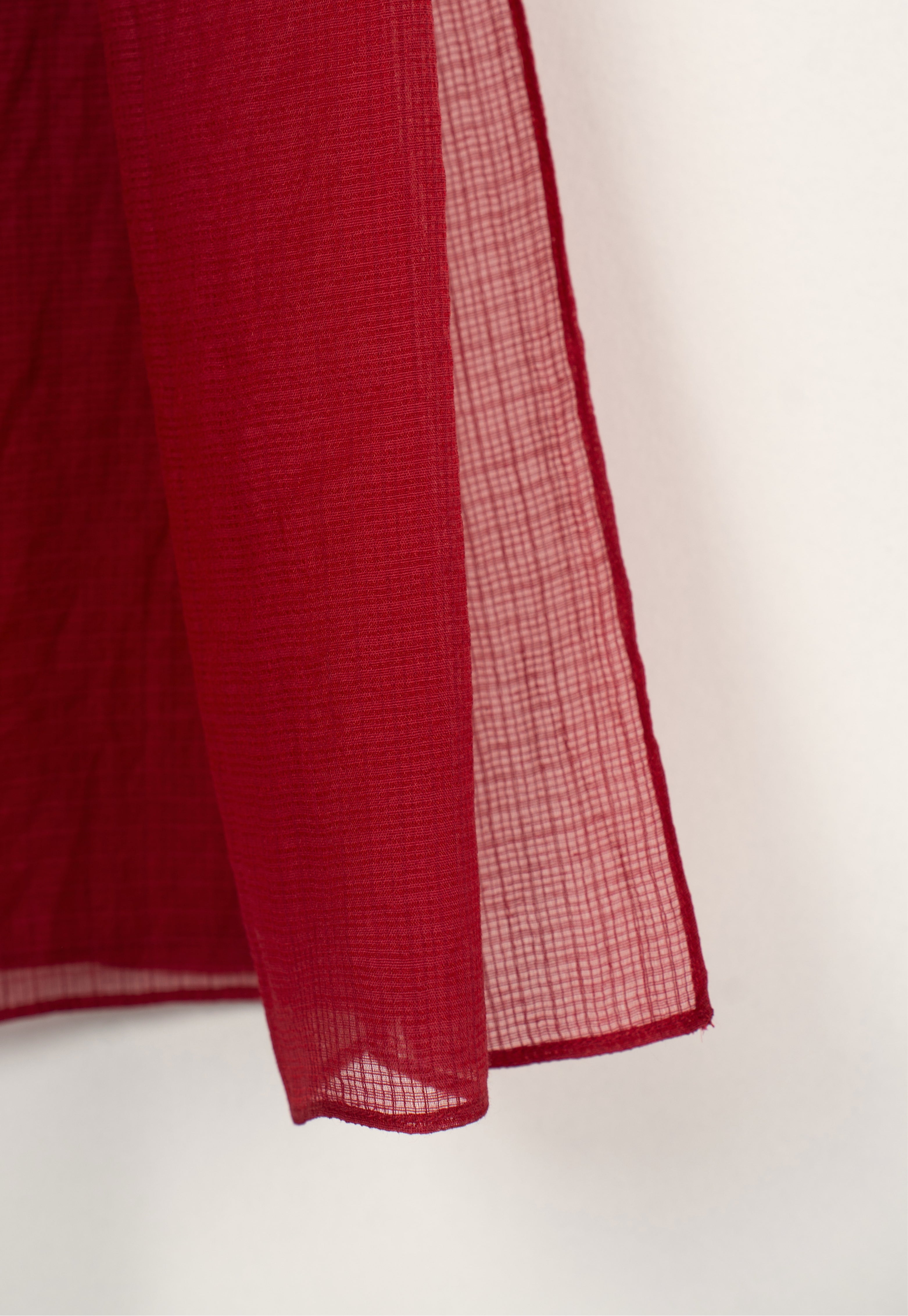Red Solid Kota Doria Cotton Dupatta