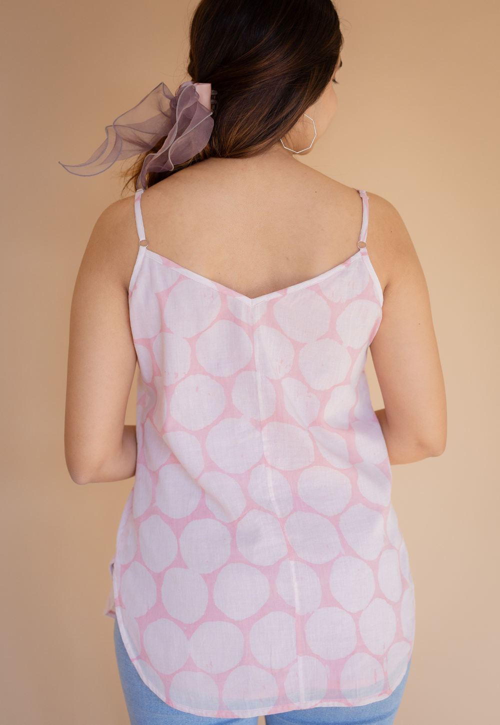 Ira Pink Batik MulMul Straight Short Top