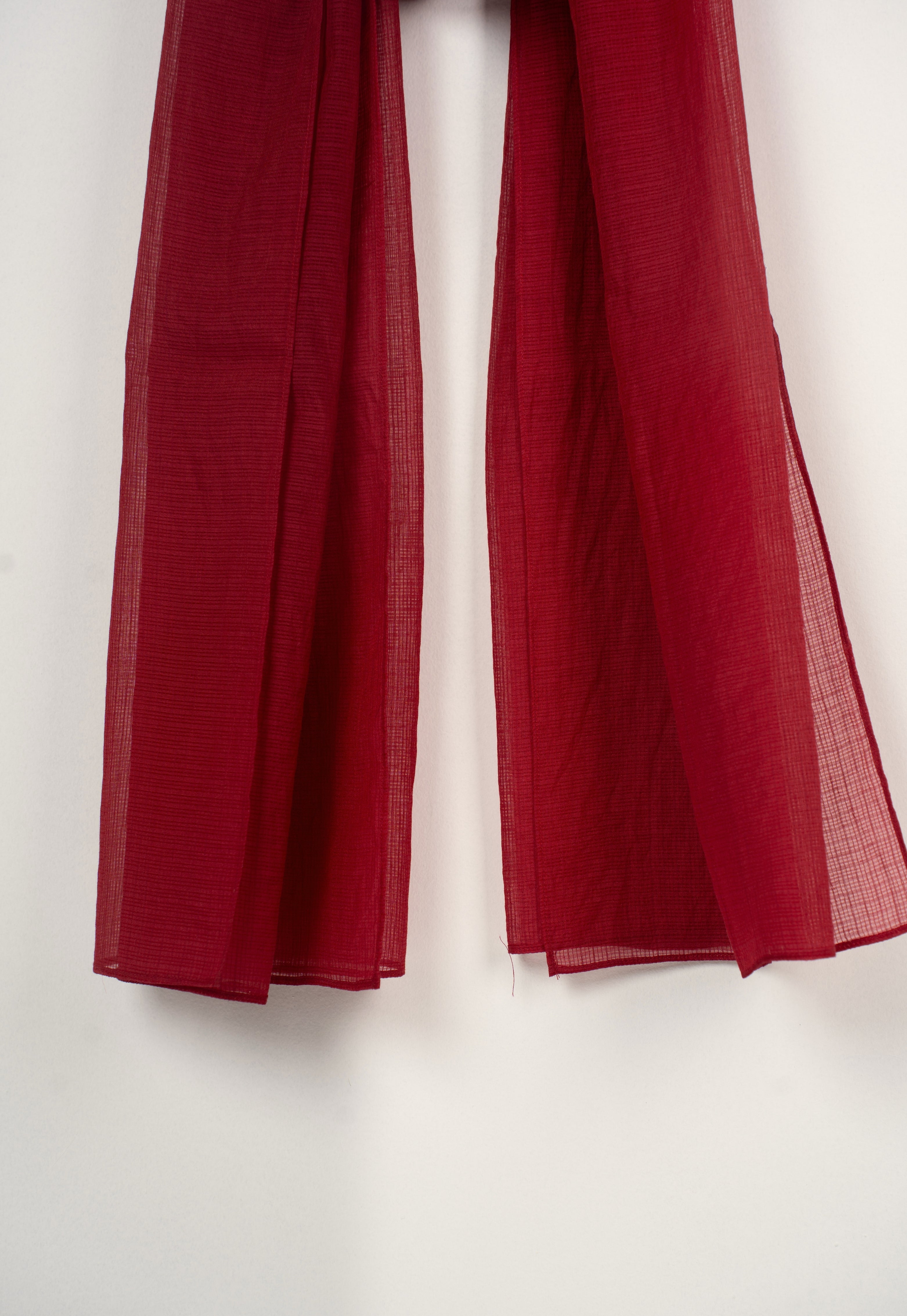 Red Solid Kota Doria Cotton Dupatta