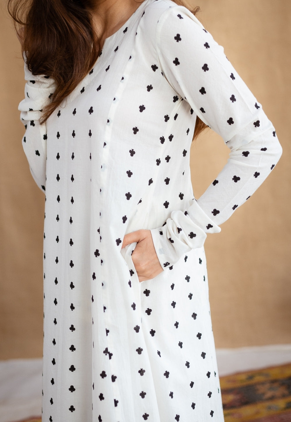 Shinat Block Printed Cotton Kali Kurta Set (3 Piece Set)