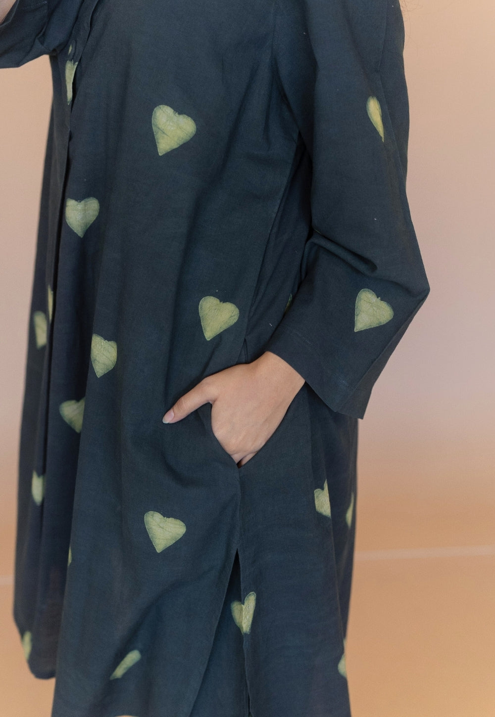Ayaat Green Dabu Cotton Anti-Fit Kurta