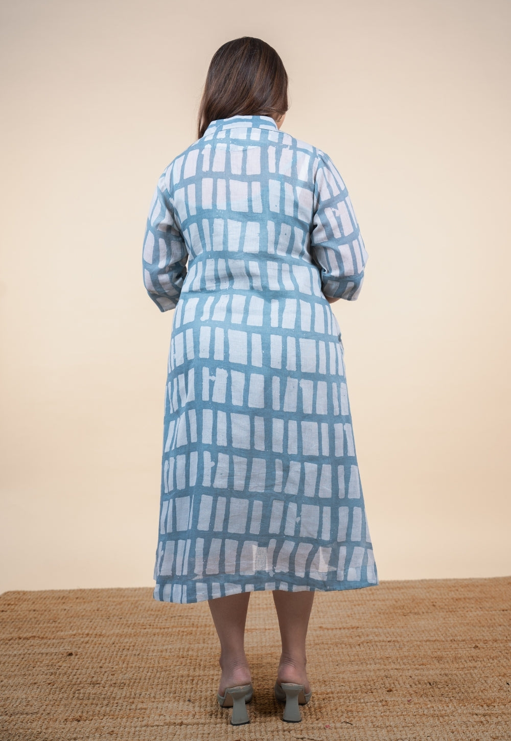 Misha Blue Batik MulMul A Line Dress