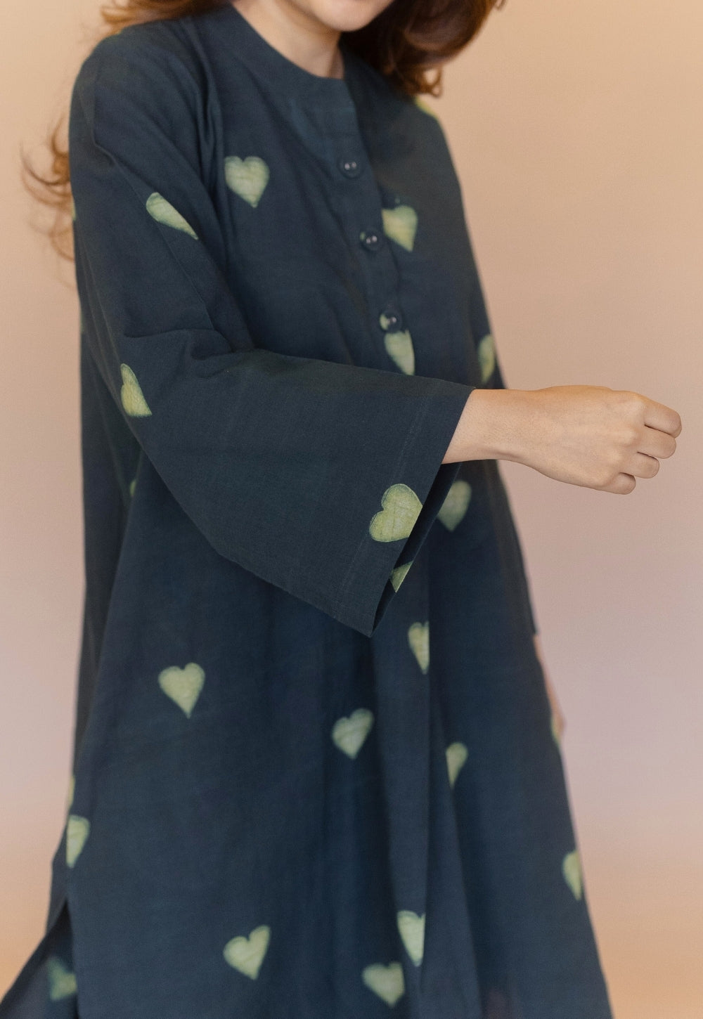 Ayaat Green Dabu Cotton Anti-Fit Kurta