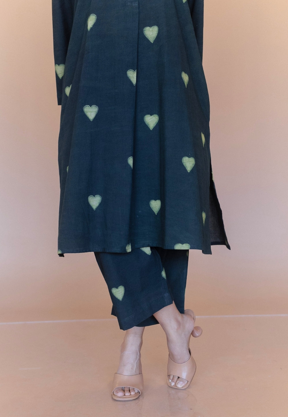 Ayaat Green Dabu Cotton Anti-Fit Kurta