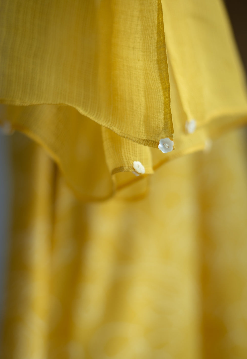 Ritika Yellow Hand Block Print Slub Cotton Jhabbha Kali Kurta with Dupatta