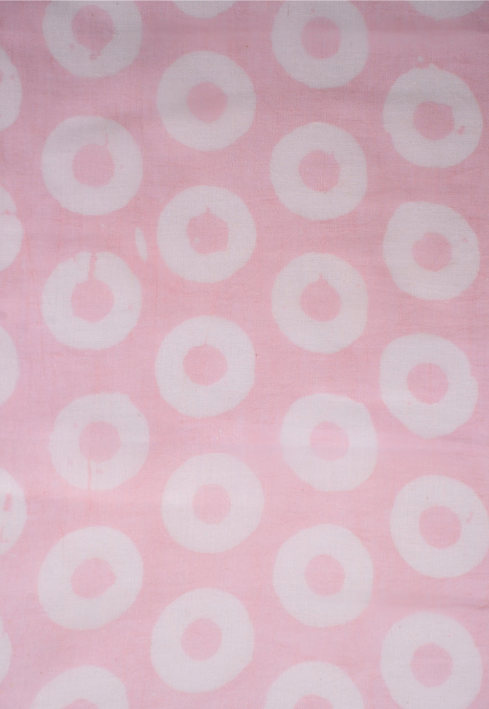 Pink Circle Batik Handblock Printed Mul Fabric