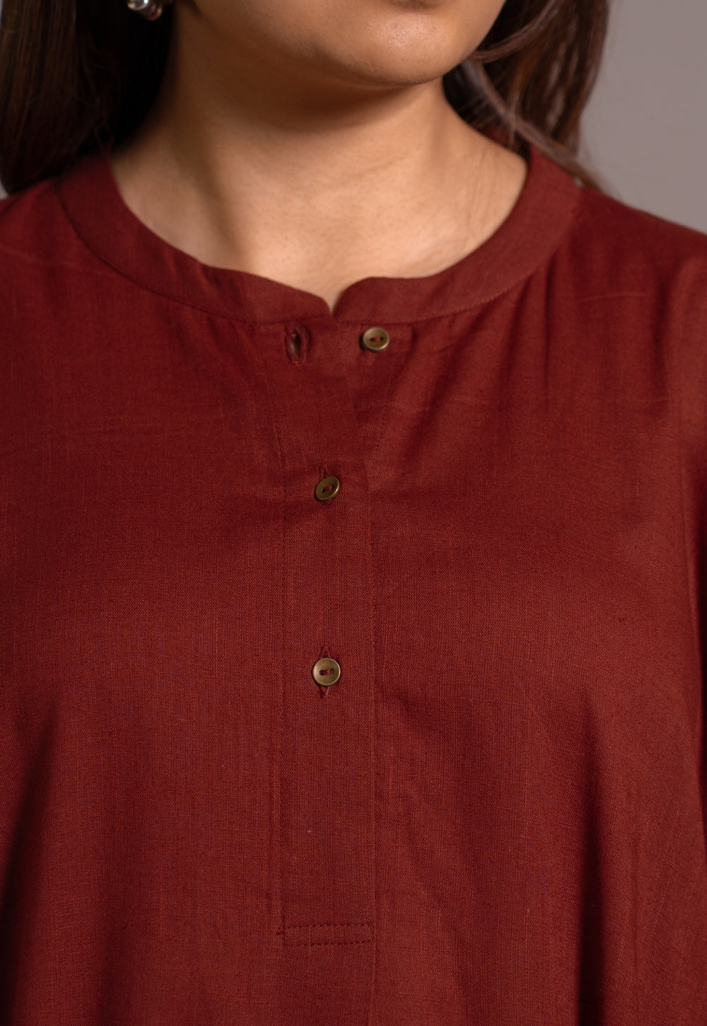 Madder Solid Slub Cotton Straight Kurta - DyeVerse