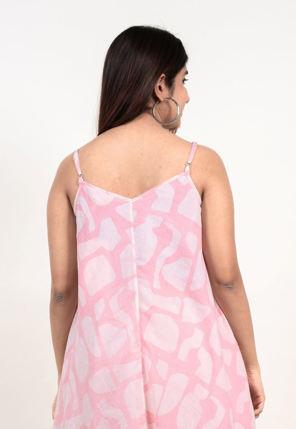 Farheen Pink Batik MulMul A Line Dress