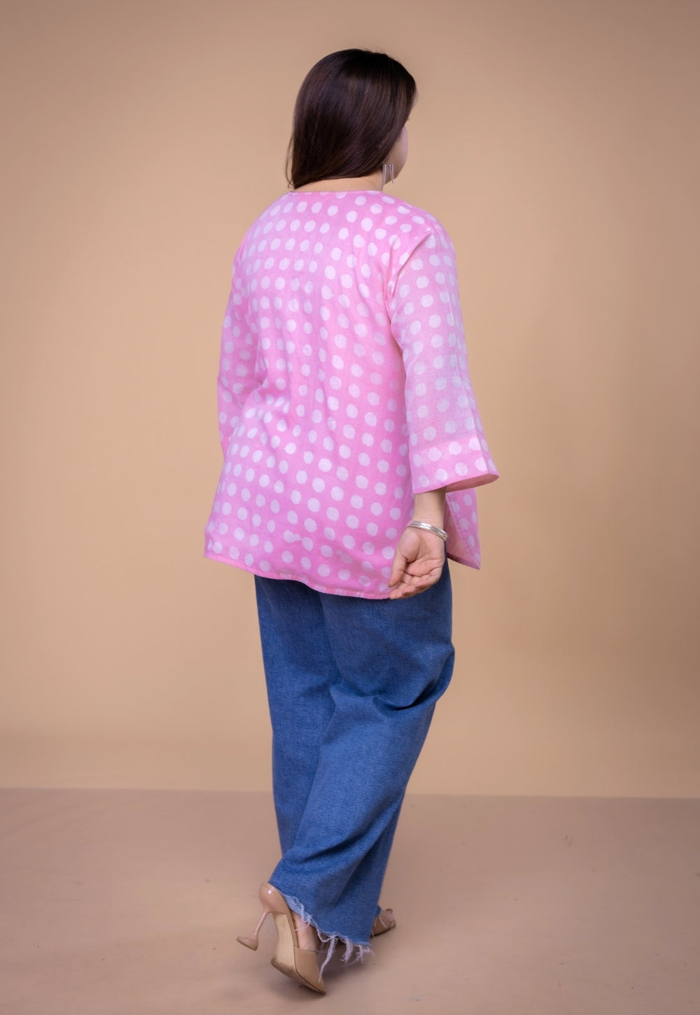 Rina Pink Batik MulMul Straight Short Top