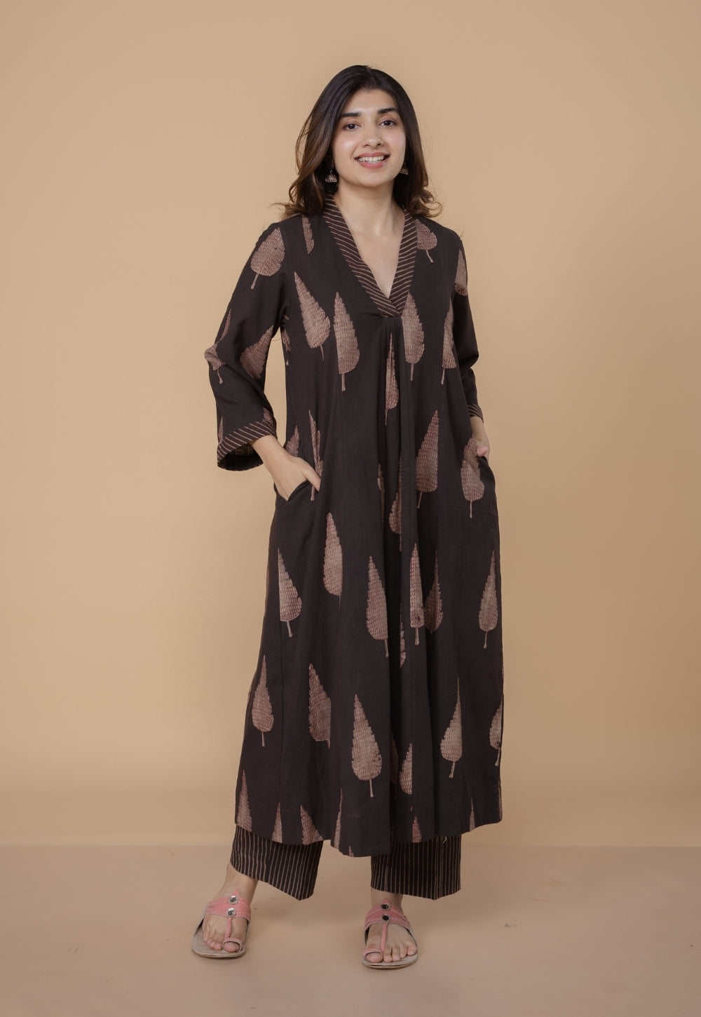 Brown Solid Kota Doria Cotton Dupatta