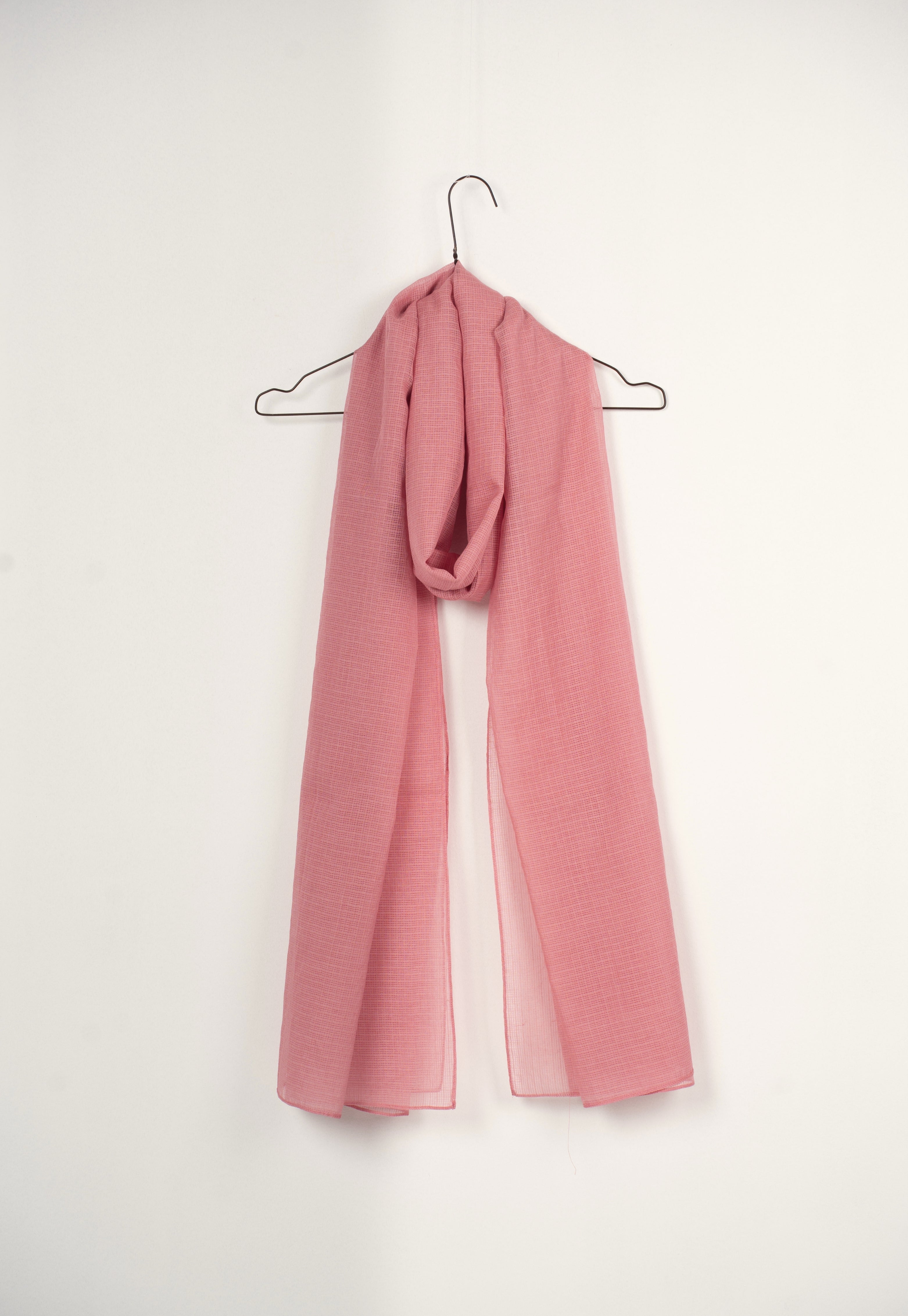Pink Solid Kota Doria Cotton Dupatta