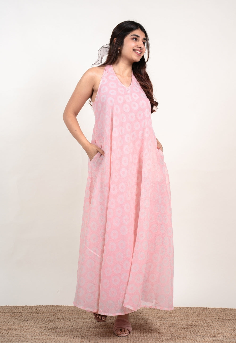 Tashi Pink Batik MulMul A Line Dress