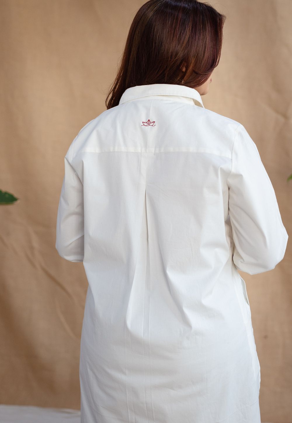 TIECO DyeVerse - White Poplin Cotton Embroidered Kurta