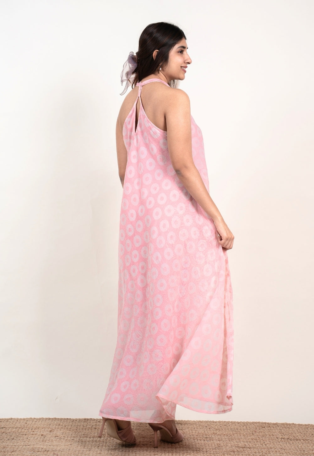 Tashi Pink Batik MulMul A Line Dress