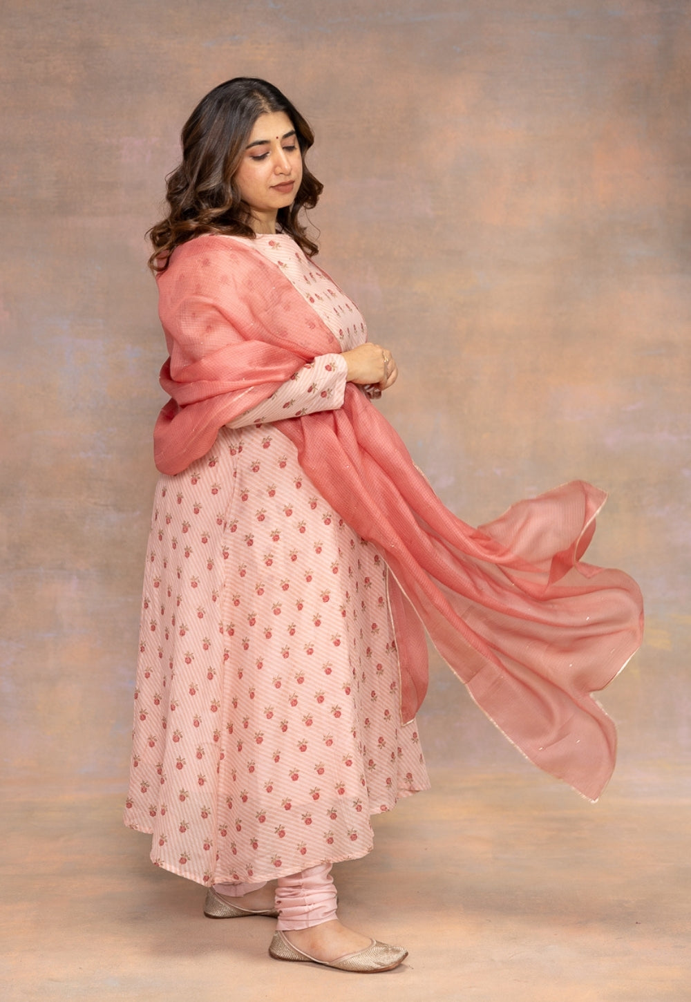 Miral Pink Solid Cotton Satin Churidar