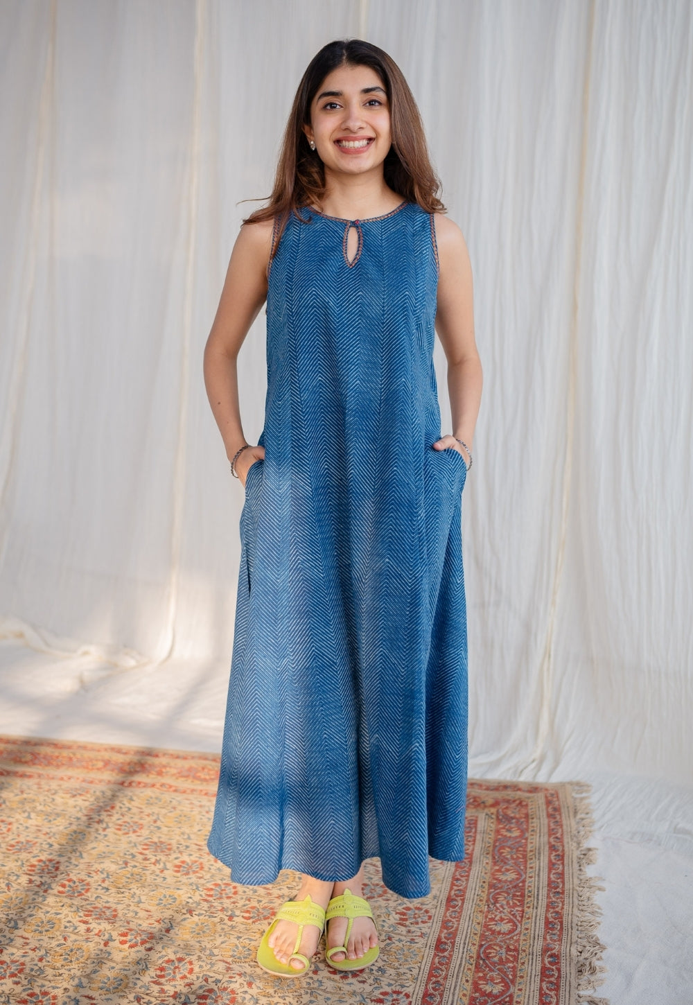 Nafrin Dabu Cotton Hand Embroidered Dress