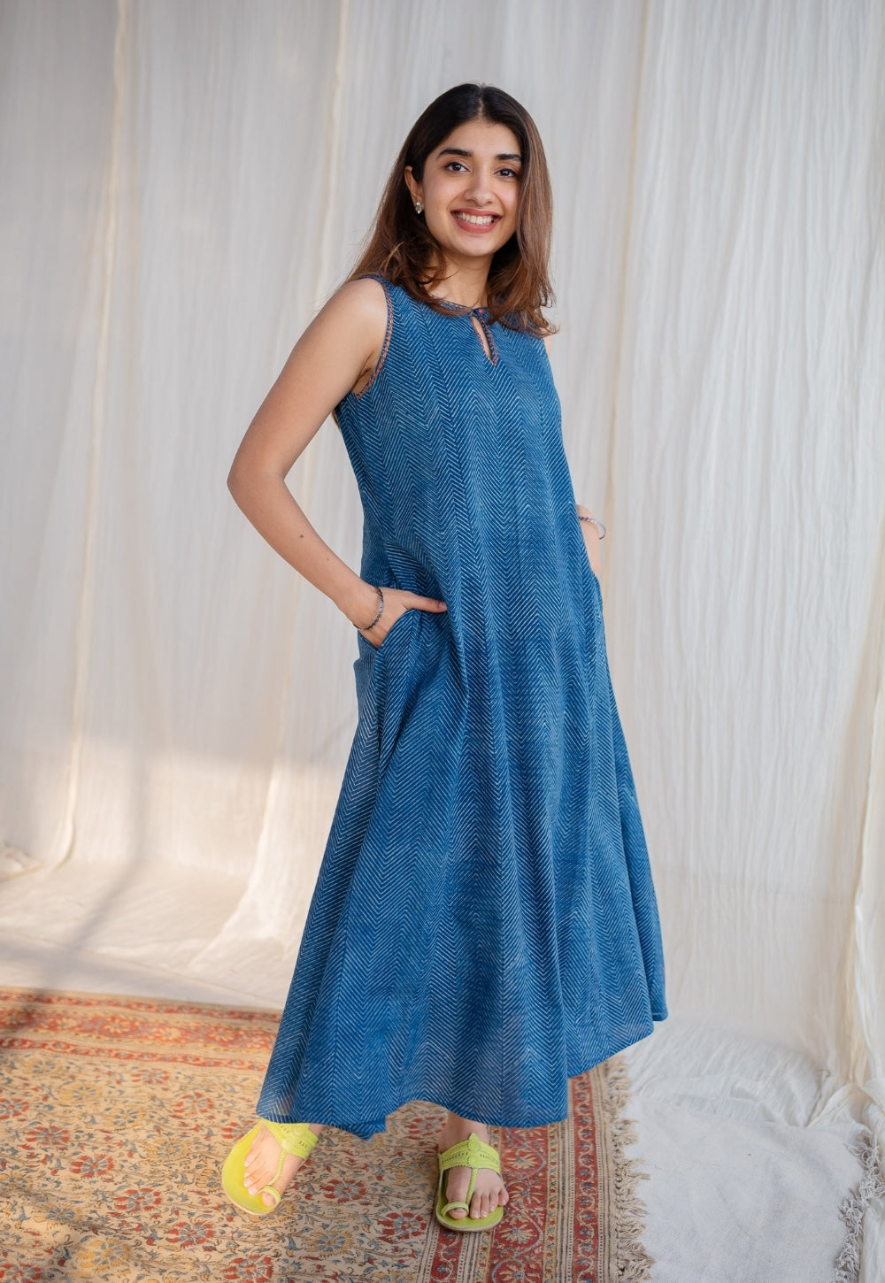 Nafrin Dabu Cotton Hand Embroidered Dress