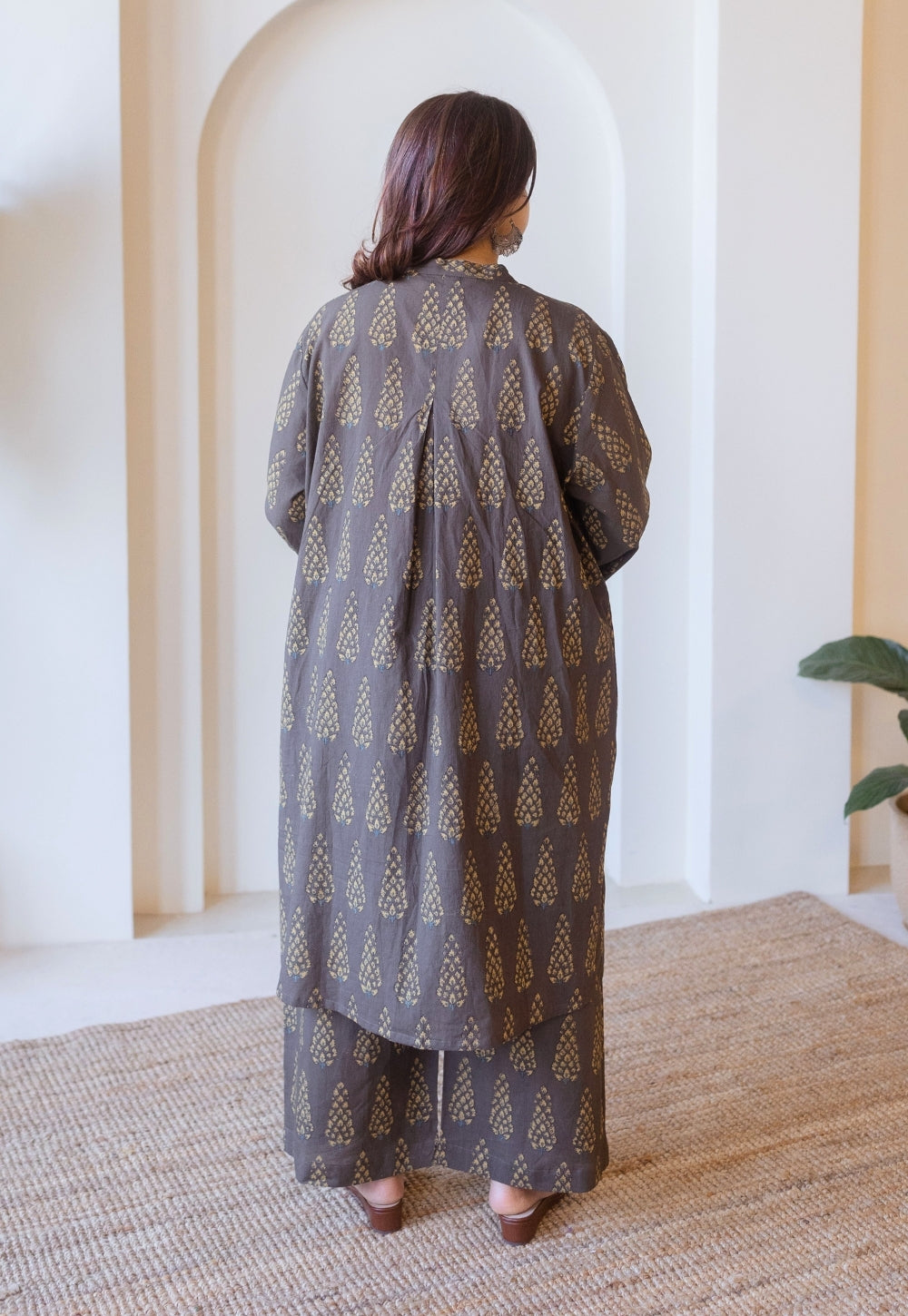 Ayaat Brown Ajrakh Cotton Anti-Fit Kurta