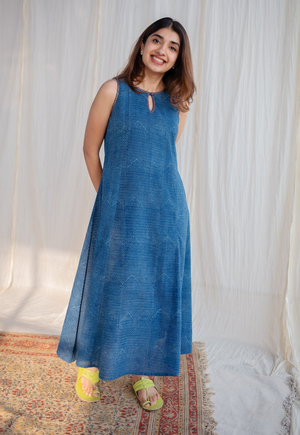 Nafrin Dabu Cotton Hand Embroidered Dress
