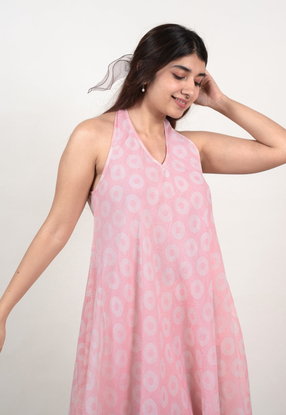 Tashi Pink Batik MulMul A Line Dress