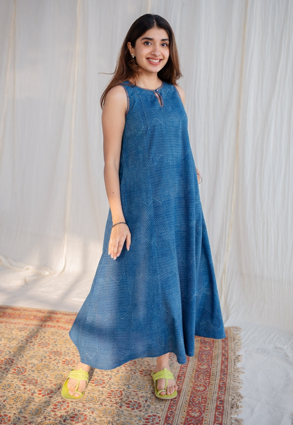 Nafrin Dabu Cotton Hand Embroidered Dress