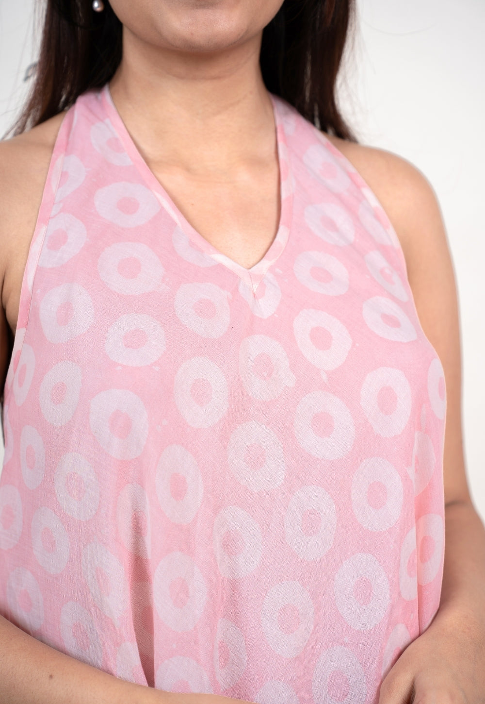 Tashi Pink Batik MulMul A Line Dress