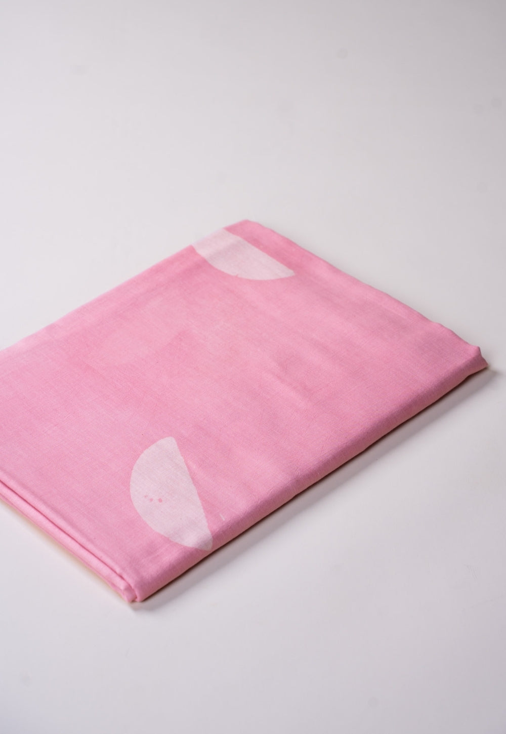 Pink Nude Moon Batik Handblock Print Mul Fabric