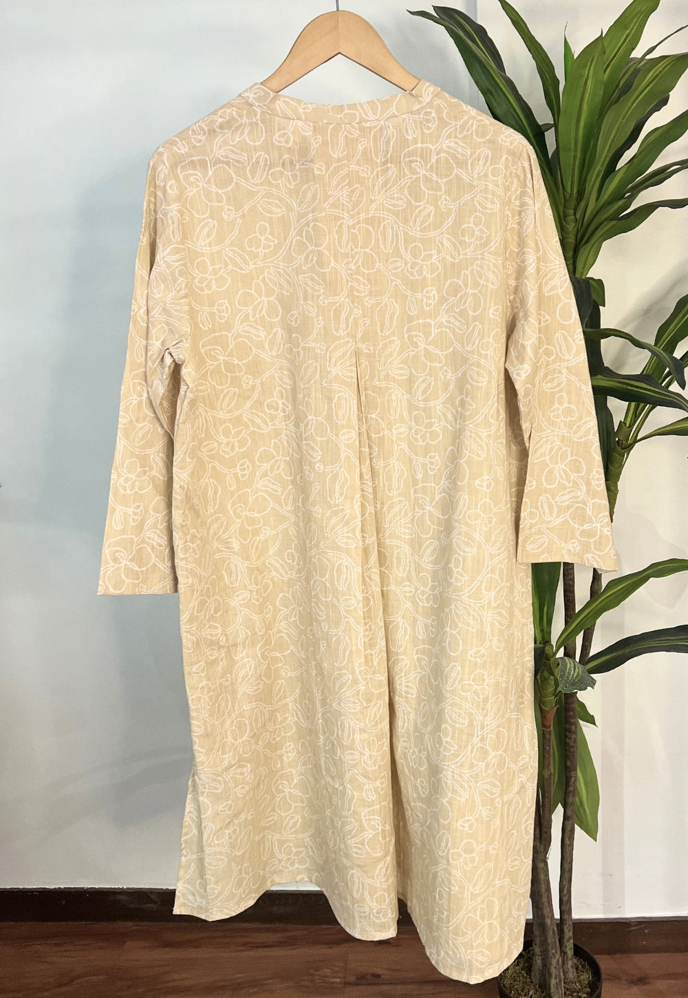 Ayaat Cream Hand Block Print Slub Cotton Anti-Fit Co-Ord Set