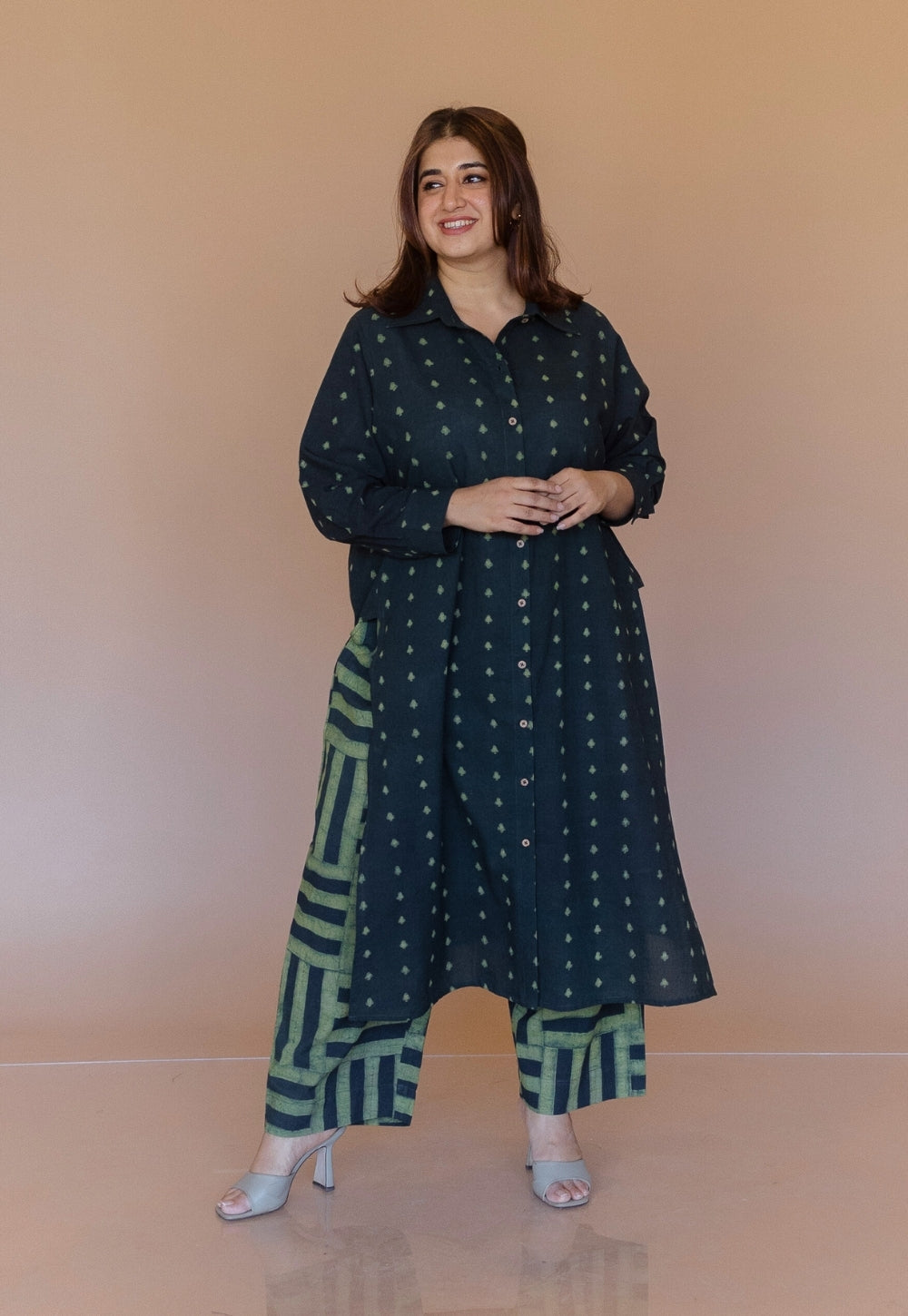 Anya Green Dabu Cotton Anti-Fit Kurta