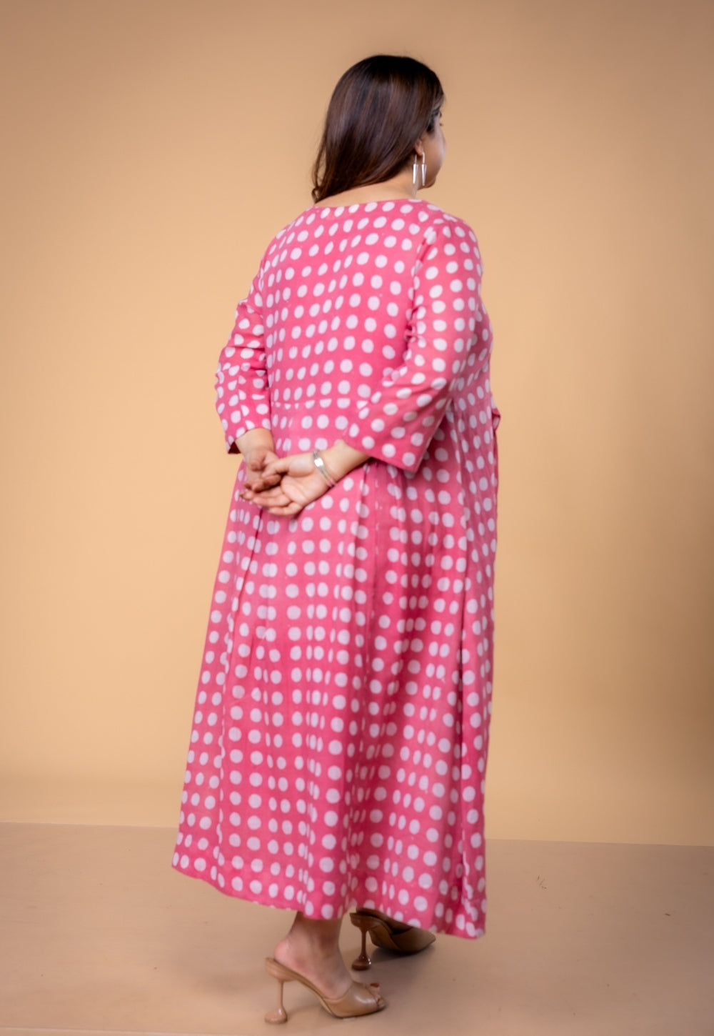 Fajar Pink Batik MulMul A Line Dress
