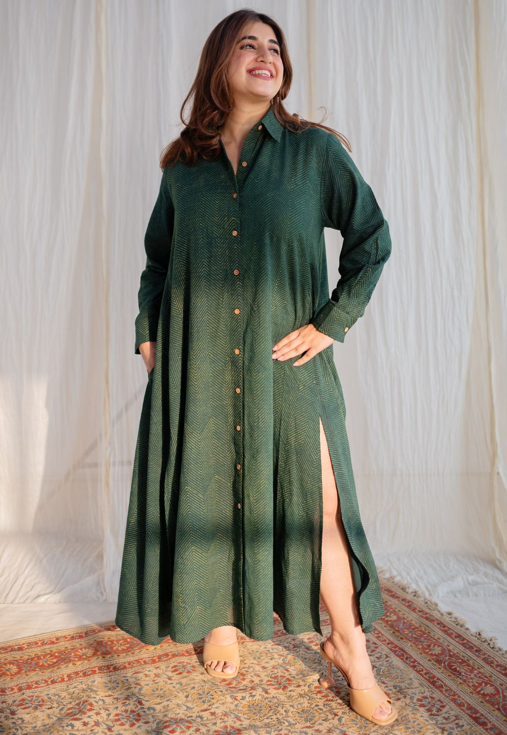 Trusha Dabu Cotton Dress