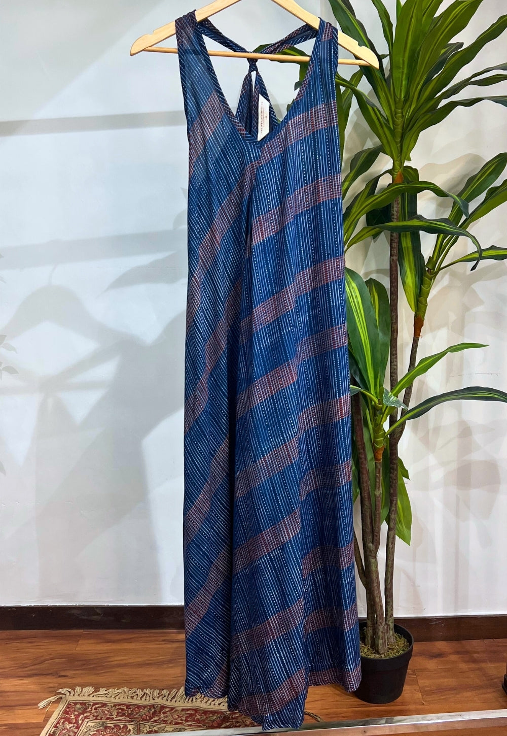Blue Modal Ajrakh Dress