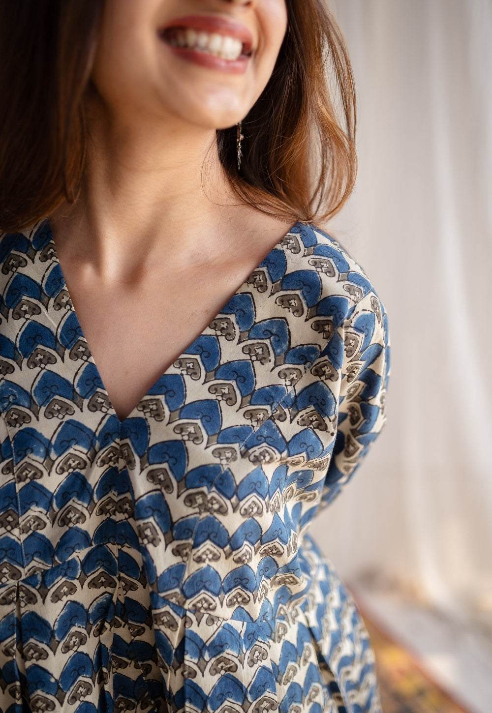 Minha Ajrakh Cotton Dress