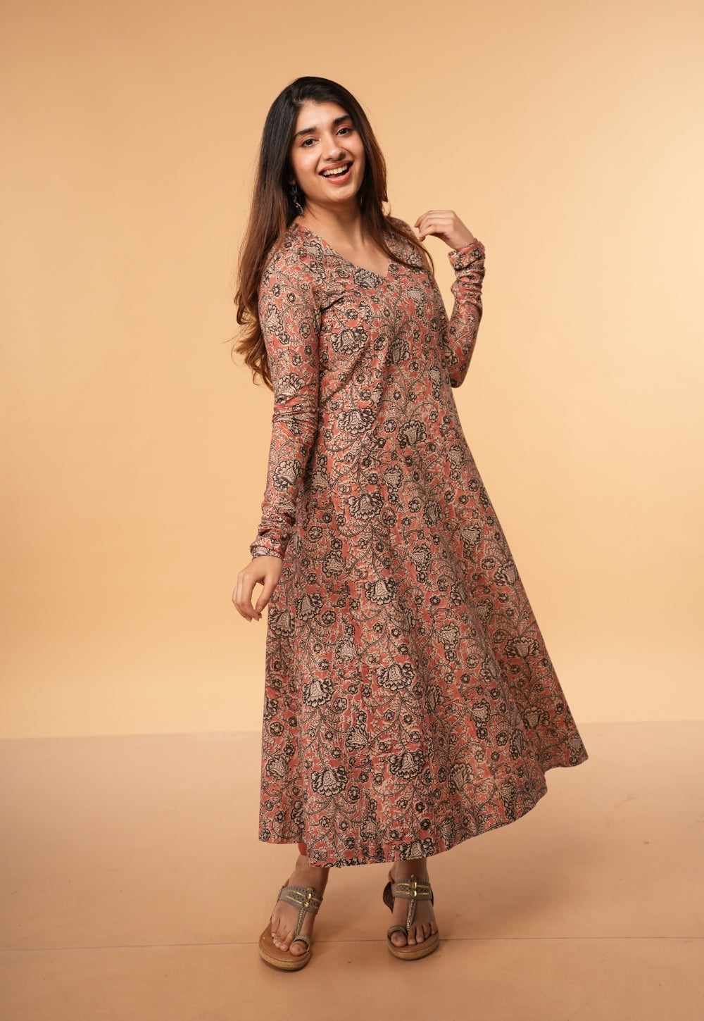 Prita Pink Solid Slub Cotton Narrow Pant