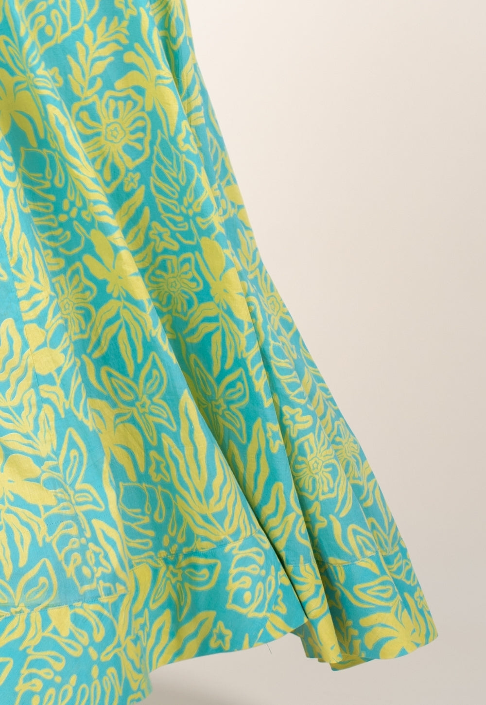 Mihira Blue Turquoise Printed Cotton A Line Dress