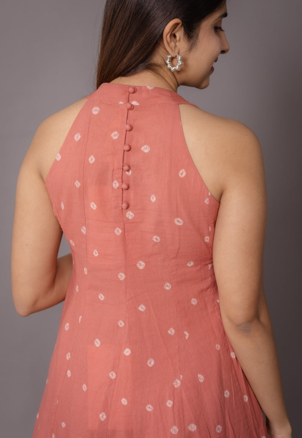 Tia Pink Bandhani Cotton Kali Kurta