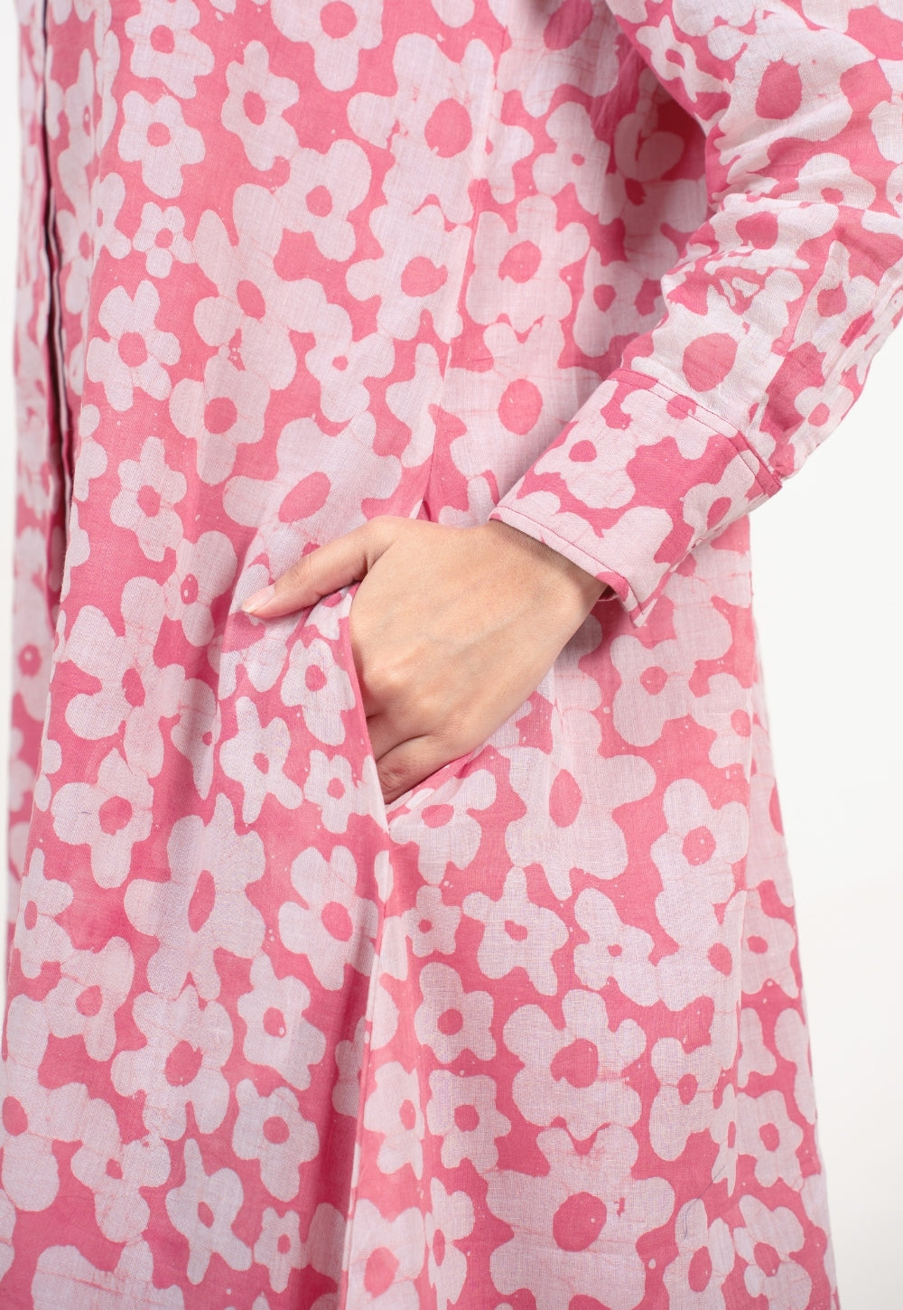Samia Pink Batik MulMul A Line Dress