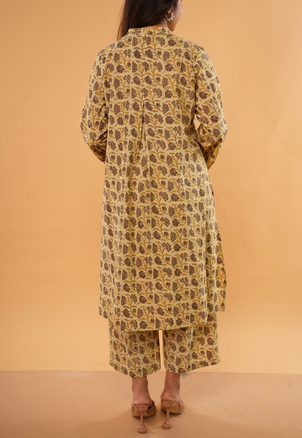 Ayaat Beige Ajrakh Cotton Straight Co-Ord Set