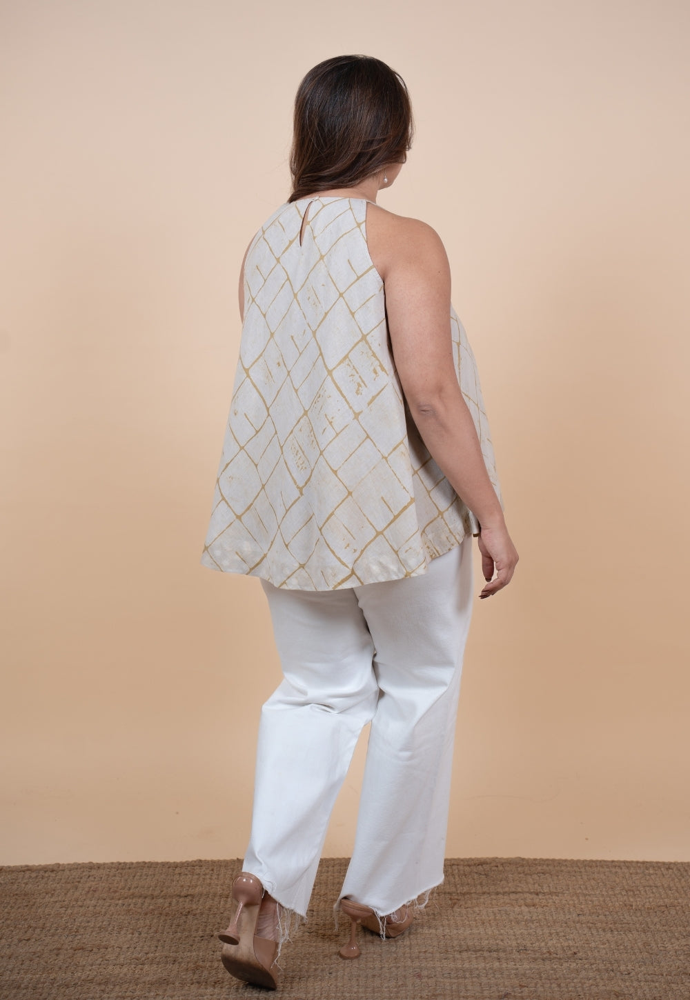 Parveen Green Batik MulMul A Line Short Top