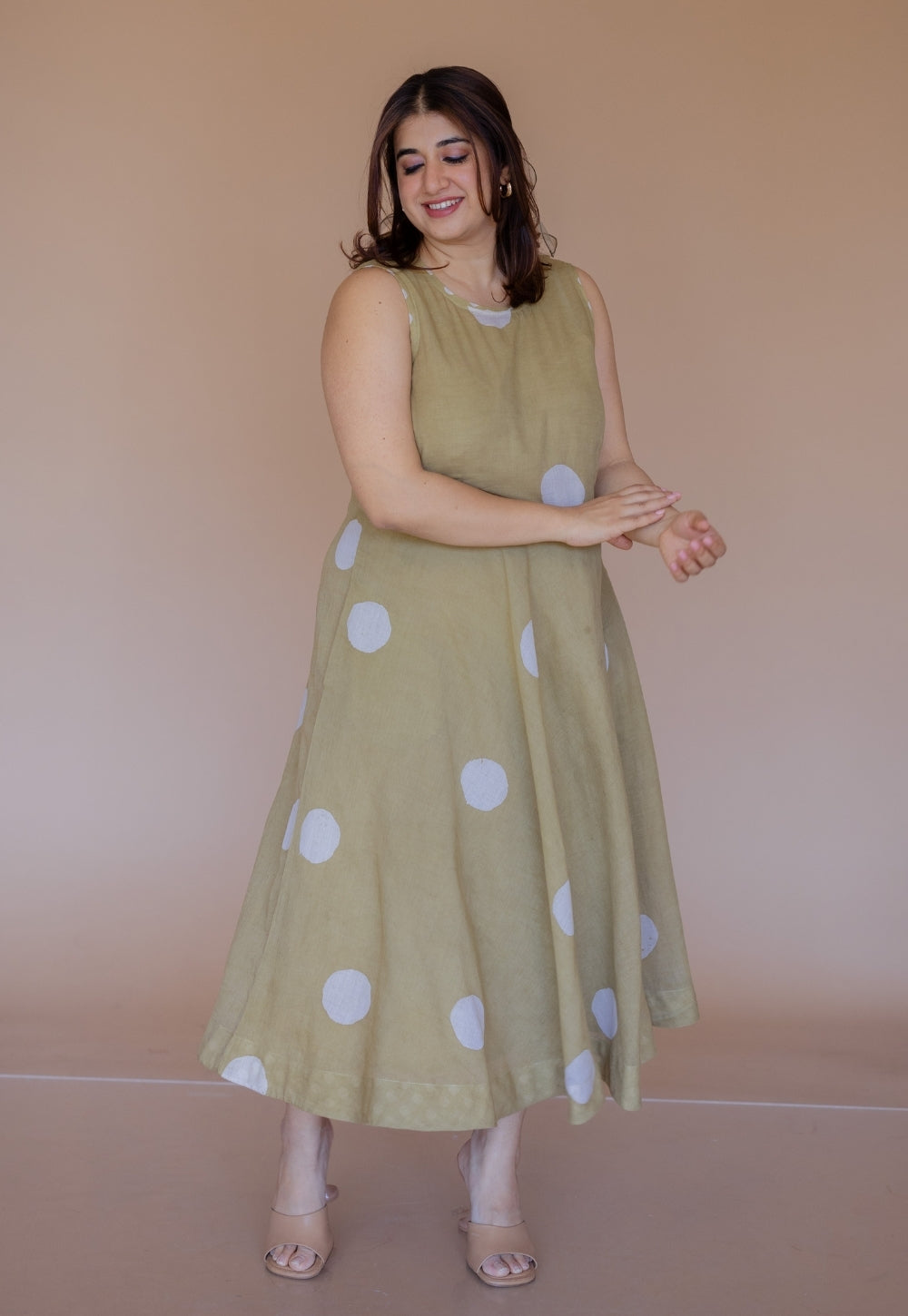 Rimsha Green Batik MulMul A Line Dress
