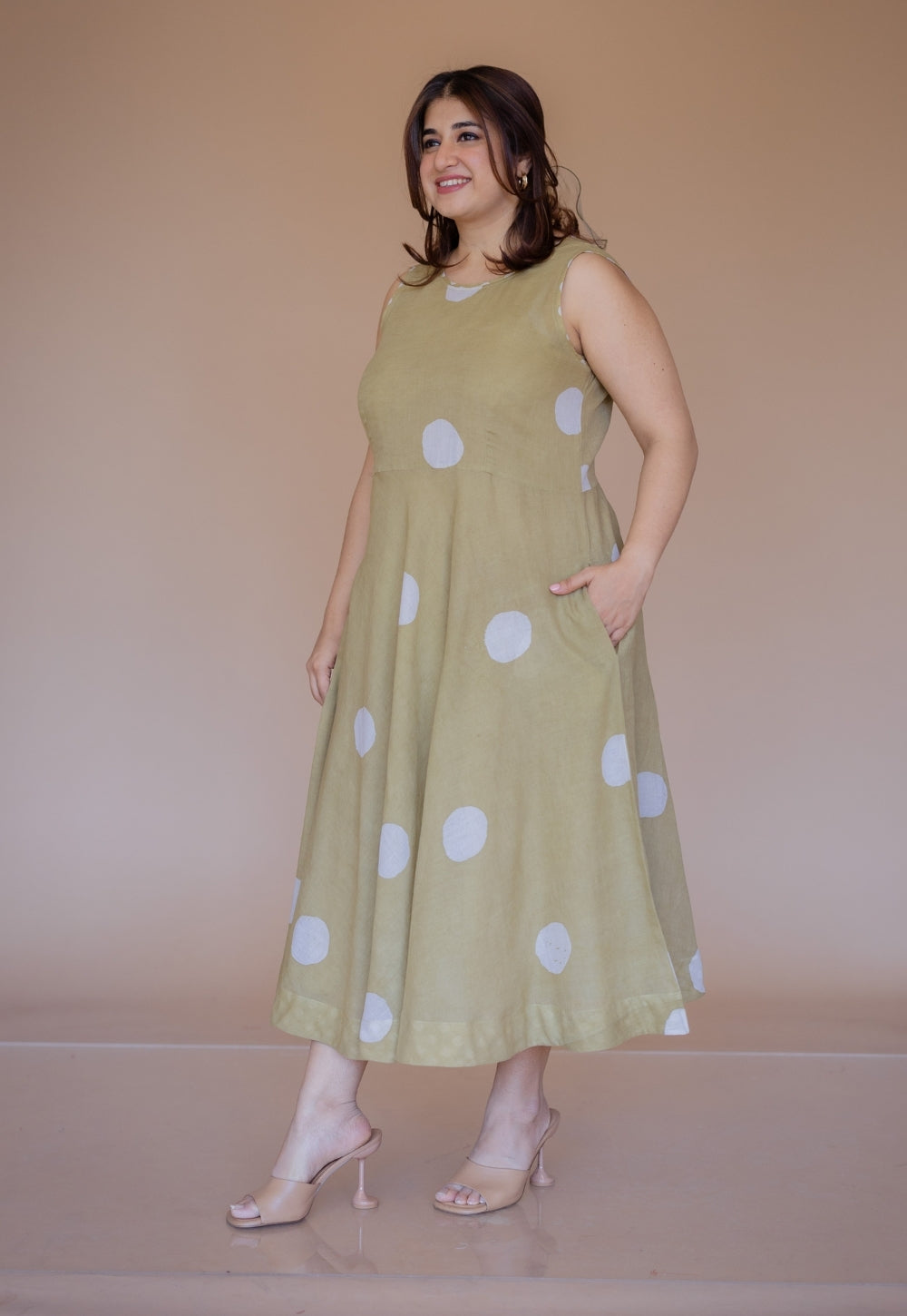 Rimsha Green Batik MulMul A Line Dress