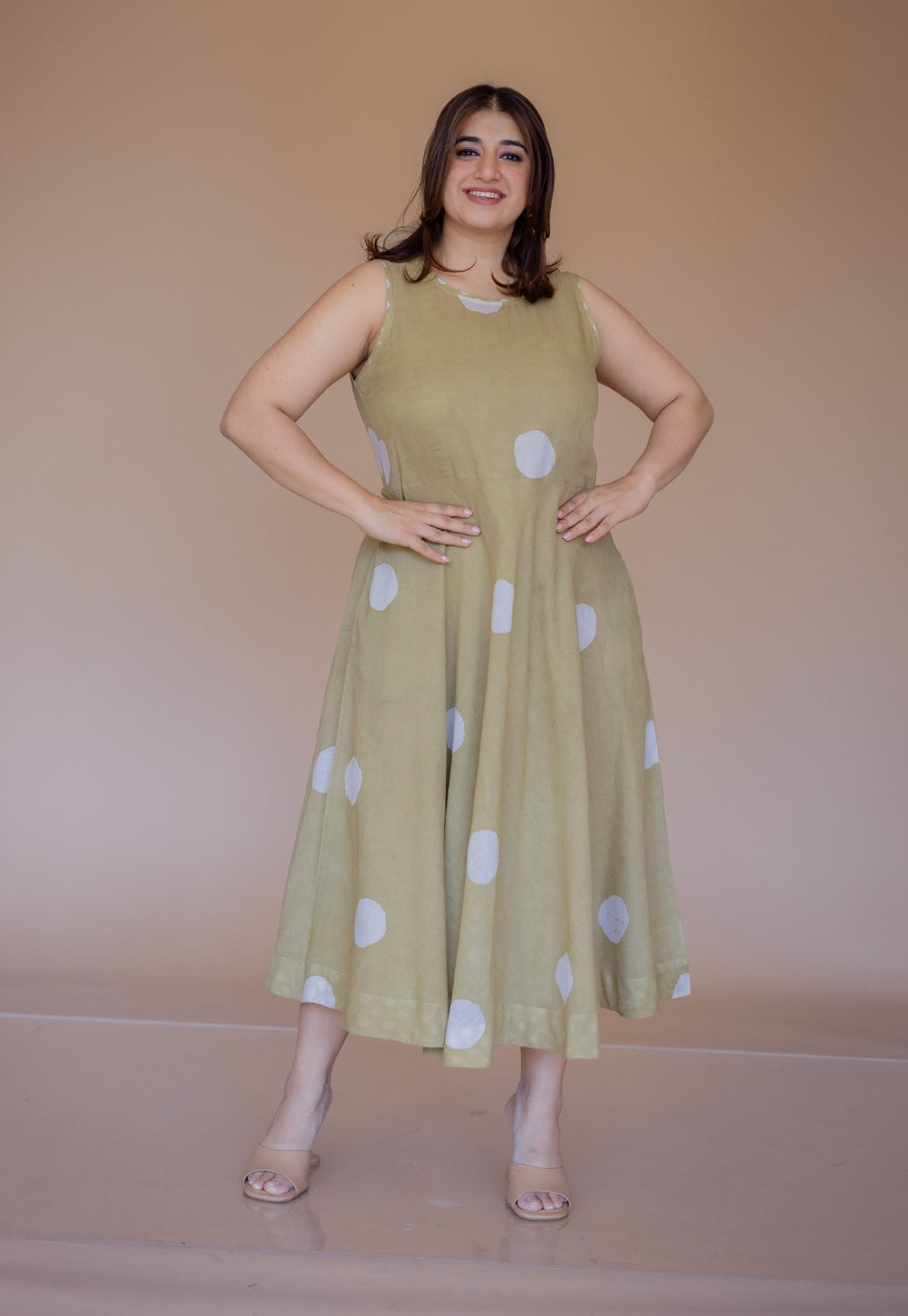 Rimsha Green Batik MulMul A Line Dress