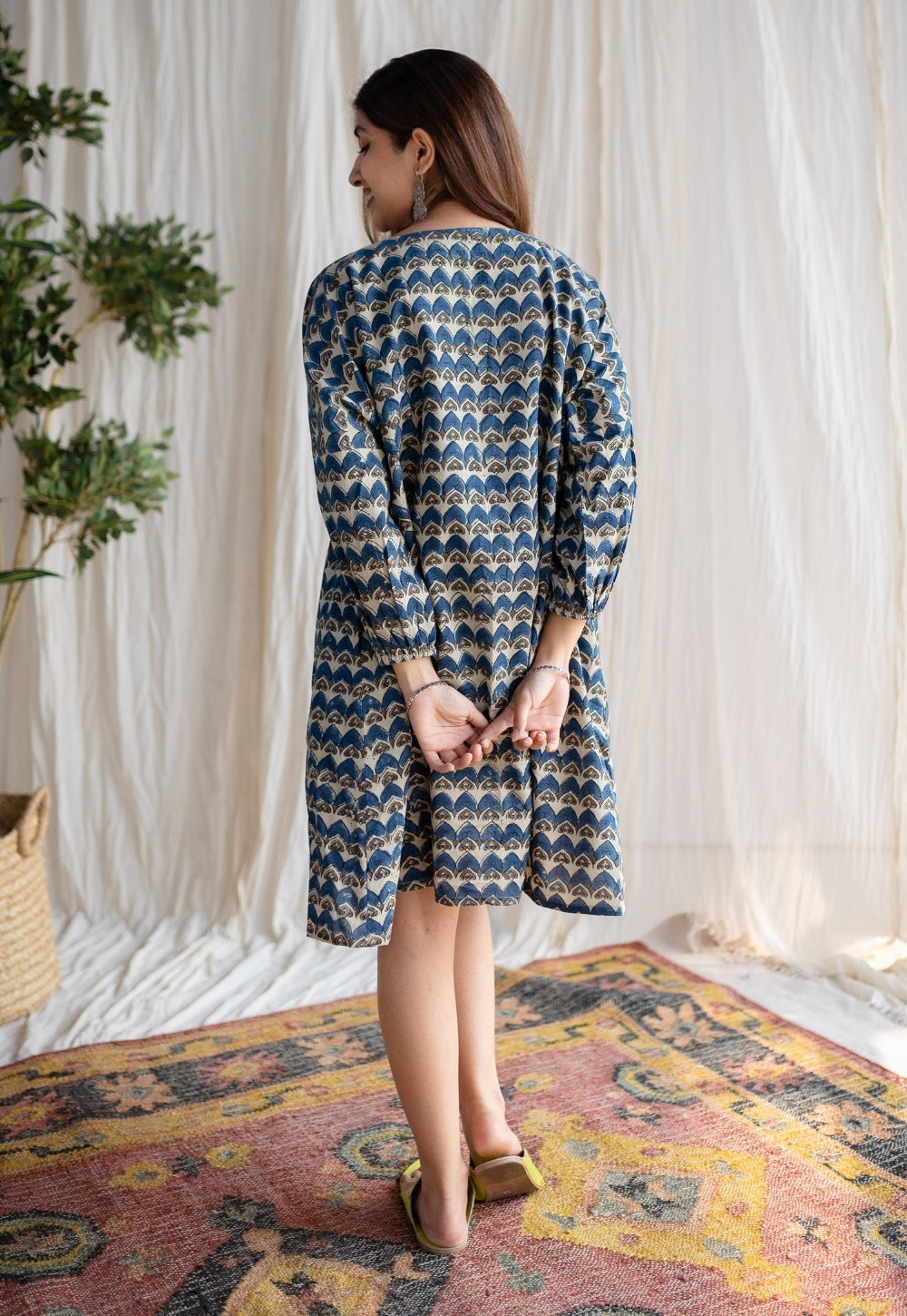 Minha Ajrakh Cotton Dress